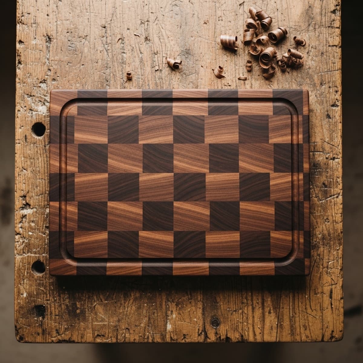 Walnut end grain board, handmade in Chicago